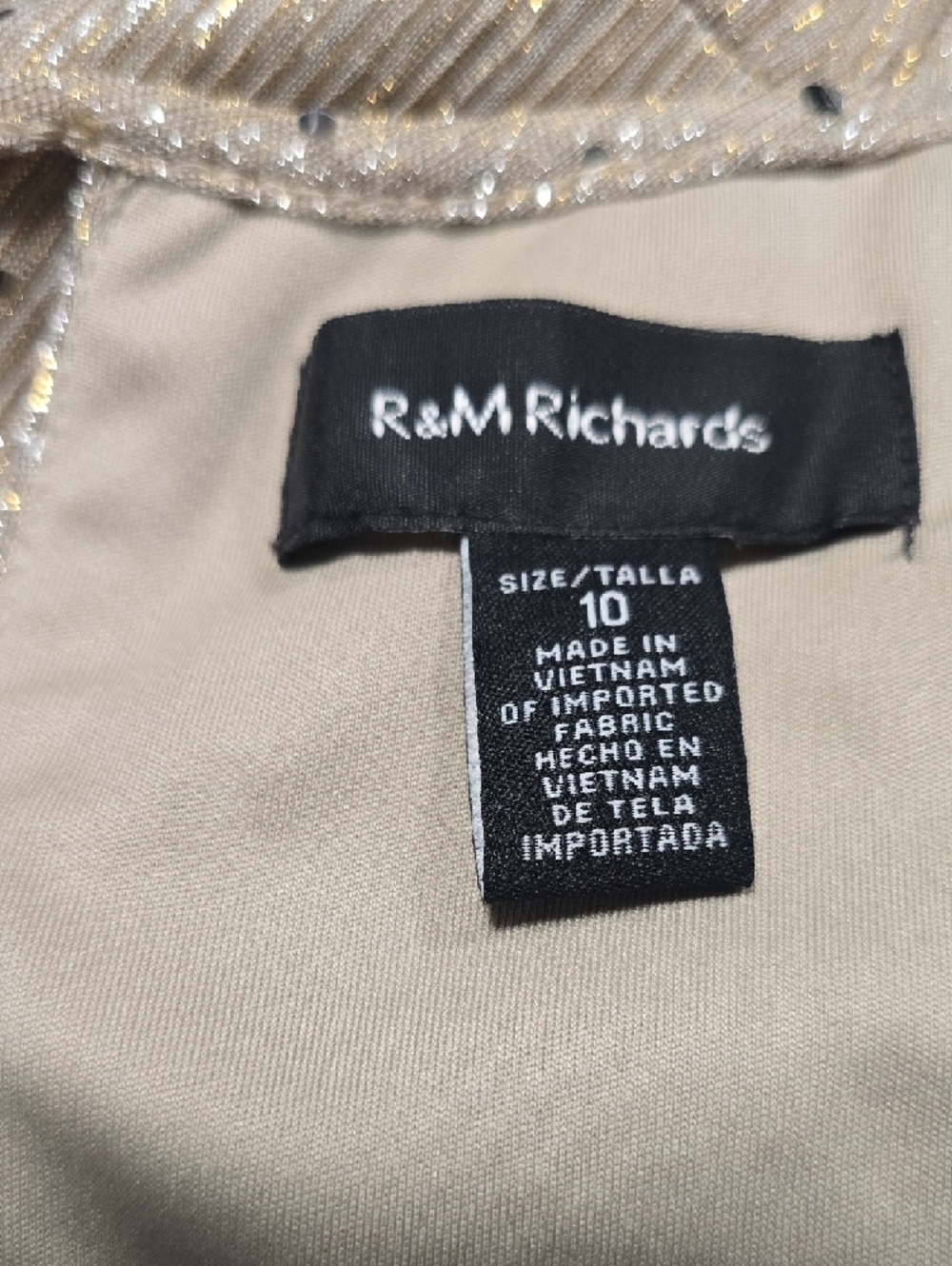 R&M Richards Champagne Sparkle Halter Midi Dress - Picture 5 of 5